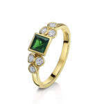 Tsavorite and Diamond Ring