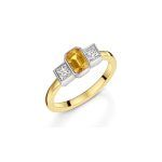 18ct & Platinum Yellow Sapphire and Diamond Ring