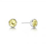 Lemon quartz stud earring