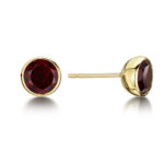 Garnet 9ct Gold Stud Earring