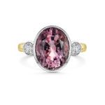 Pink Tourmaline and Diamond ring