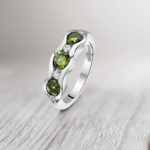 Green Tourmaline and Diamond ring