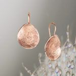 Rose Gold Textured Disc Hook Earrings