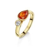 Fire Opal and diamond ring