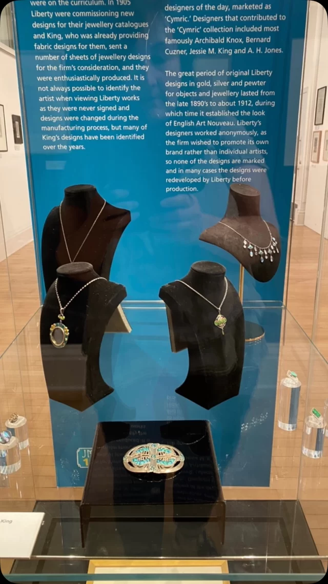 I visited the Jessie M King exhibition at Kirkcudbright Galleries today. I have always loved her delicate drawings and the jewellery she designed for Liberty.